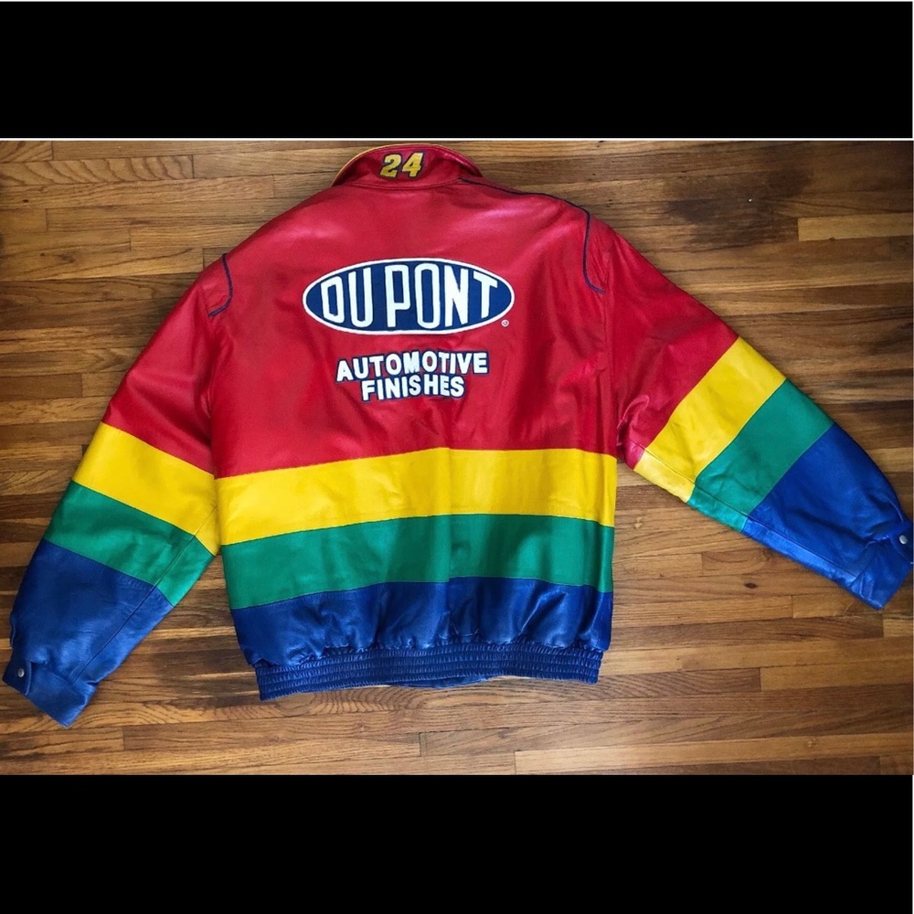 Jeff Hamilton Rainbow Racing NASCAR Leather Jacket - Picture 6 of 9